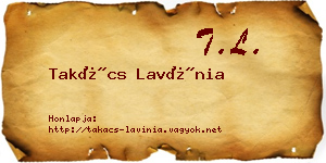 Takács Lavínia névjegykártya